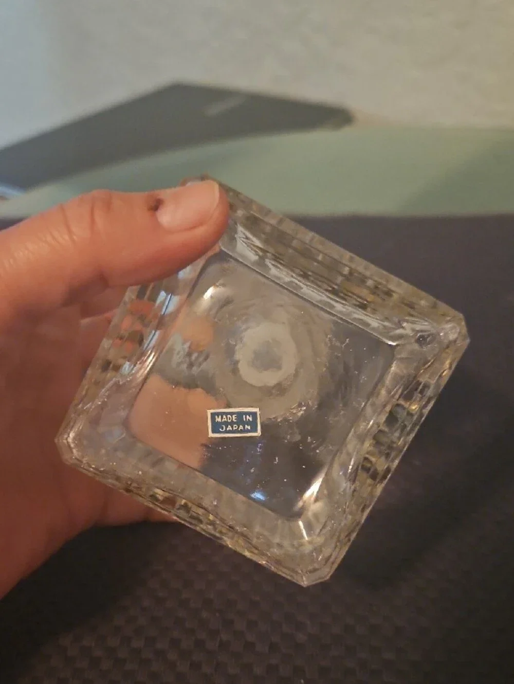 Clear Glass Square Decorative  Whisky Bottle - Unbranded